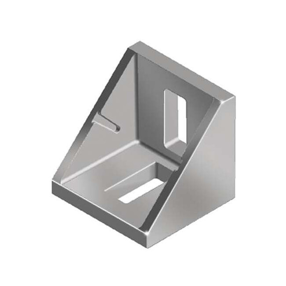 Fath InsideCornerBracket,Alum,Gry,36mm,36mm 093W404N08