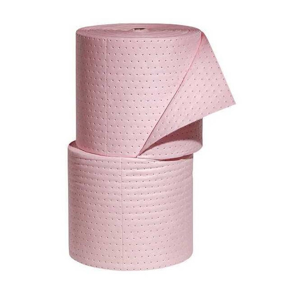 Pig Sorbent Roll, 40 gal, 15 in x 150 ft, Universal, Pink, Polypropylene MAT320