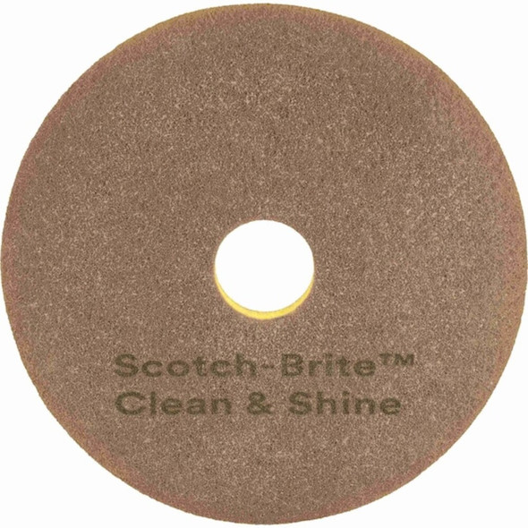 Scotch-Brite Scrubbing Pad,20 in Dia,Brown-Yellow,PK5 09541