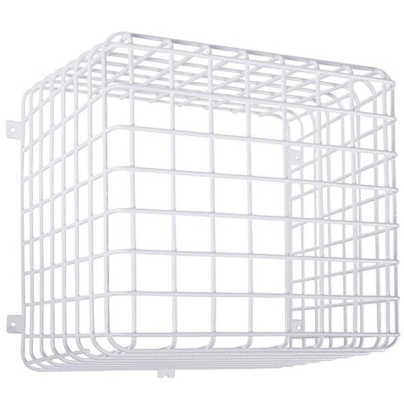 Wire Cage, Steel, Surface Mount, 12 in W x 12 in H x 12 in D, White