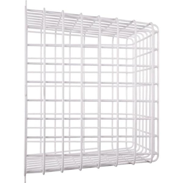 Wire Cage, Steel, Surface Mount, 12 in W x 12 in H x 12 in D, White