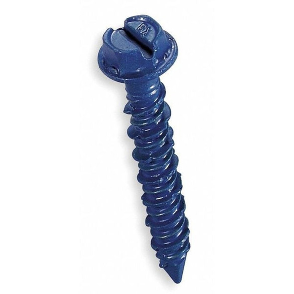 Tapcon Masonry Screw, 3-16" Dia., Hex, 1-1-4" L, Steel Blue Climaseal, 100 PK  3139407