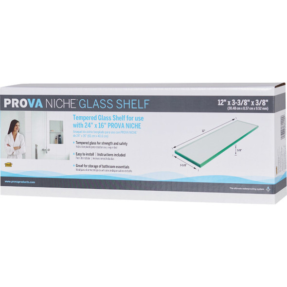 M-D Building Products PROVA NICHE 3-3/8 In. x 12 In. Glass Shelf 80200