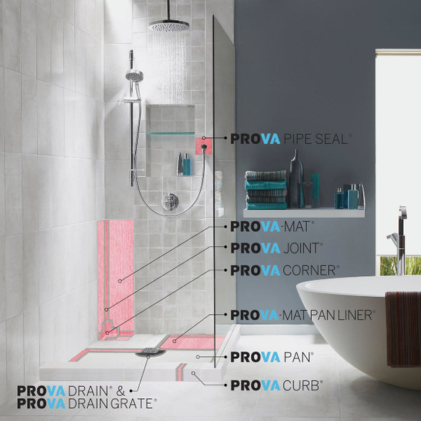 M-D Building Products PROVA NICHE 3-3-8 In. x 12 In. Glass Shelf 80200 112119