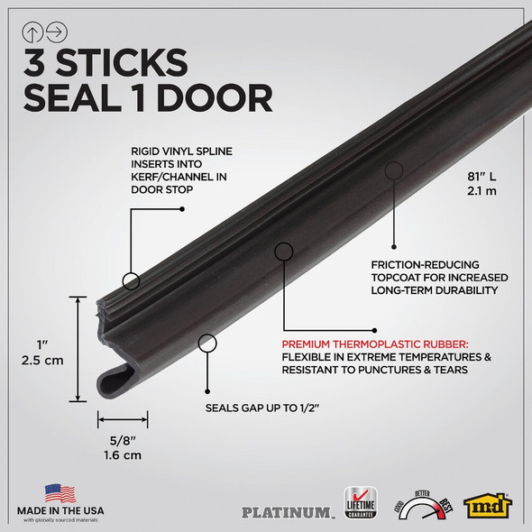 PLATINUM 81" Brn Wthstp Doorseal 43347 114615