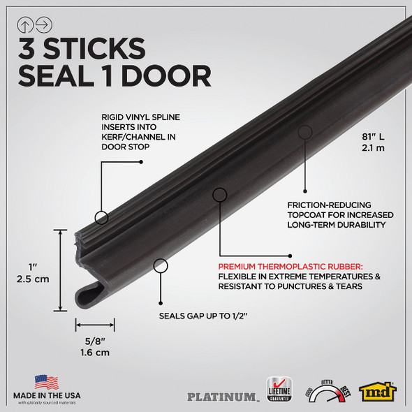 81" Brn Wthstp Doorseal