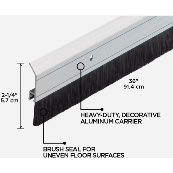 M-D Building Products 0.25 In. 36 In. Silver Door Sweep M-D Building Products 0.25 In. 36 In. Silver Door Sweep