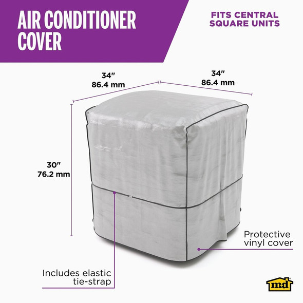 M-D Building Products Silver Air Conditioning Cover for Central Square Units 03772 125449