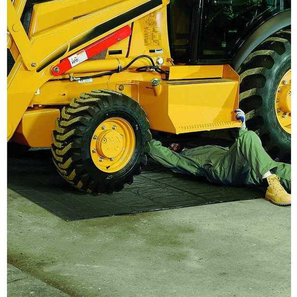 Pig Sorbent Pad, 12 gal, 10 ft x 10 ft, Oil, Black, Polyethylene, Polypropylene MAT445