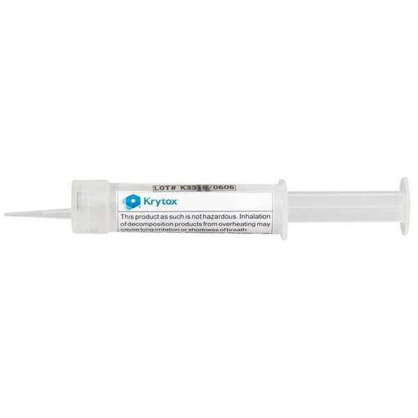 Krytox 0.5 oz., Syringe, Synthetic, White GPL-205