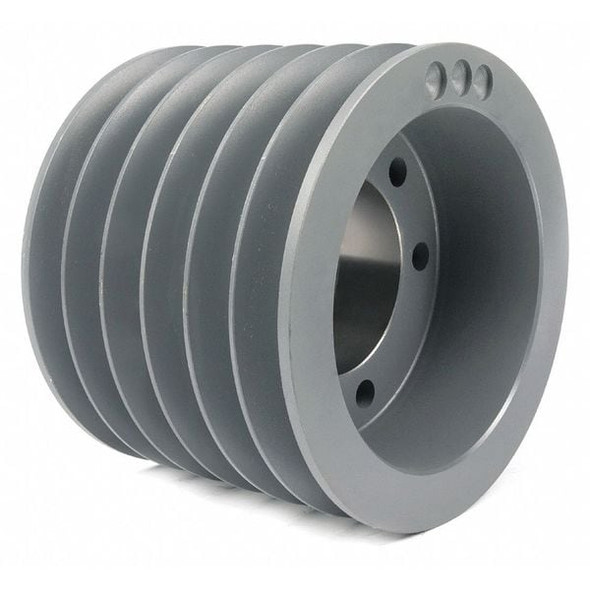 7/8 in to 3-1/2 in Quick Detachable Bushed Bore 6 Groove V-Belt Pulley 8 in OD