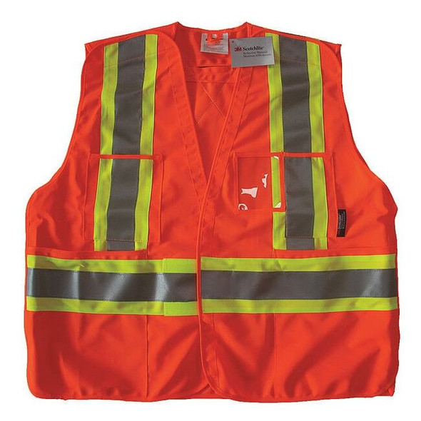 Condor Safety Vest,Orange/Red,L/XL,Polyester 491T05