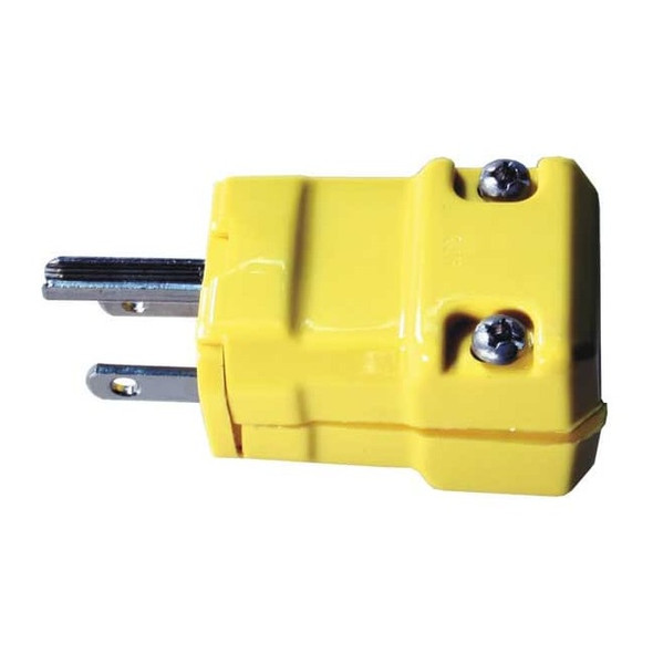 Straight Blade Plug, 5-15P, 15 A, 125V AC, 2 Pole, Screw Terminals, Grounded
