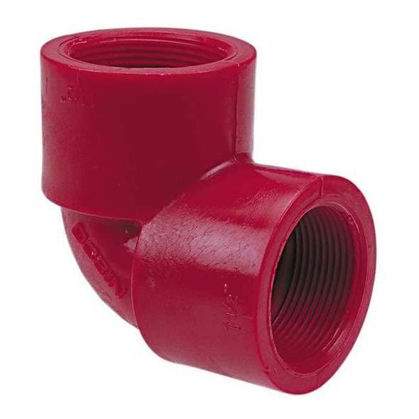 Nibco PVDF, 90 Elbow, 3/4 in NPT, 3/4 in NPT 650733 3/4