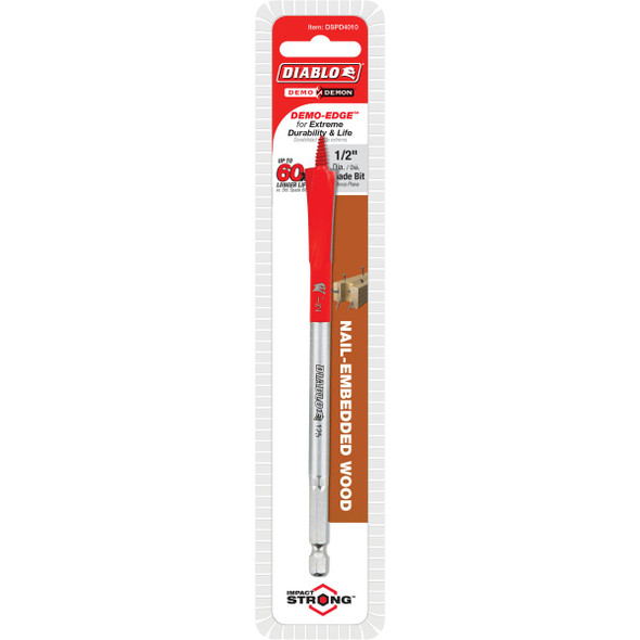 Diablo Demo Demon 1/2 In. x 6 In. Spade Bit Diablo Demo Demon 1/2 In. x 6 In. Spade Bit