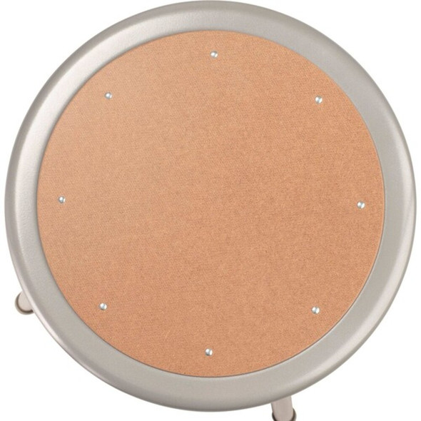 National Public Seating Round Stool with Backrest, Height 19" to 27"Gray 6218HB