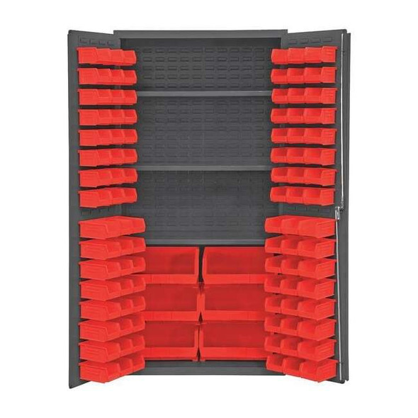 Heavy Duty Bin Cabinet, 36 in W, 72 in H, 24" D, 102 Bins