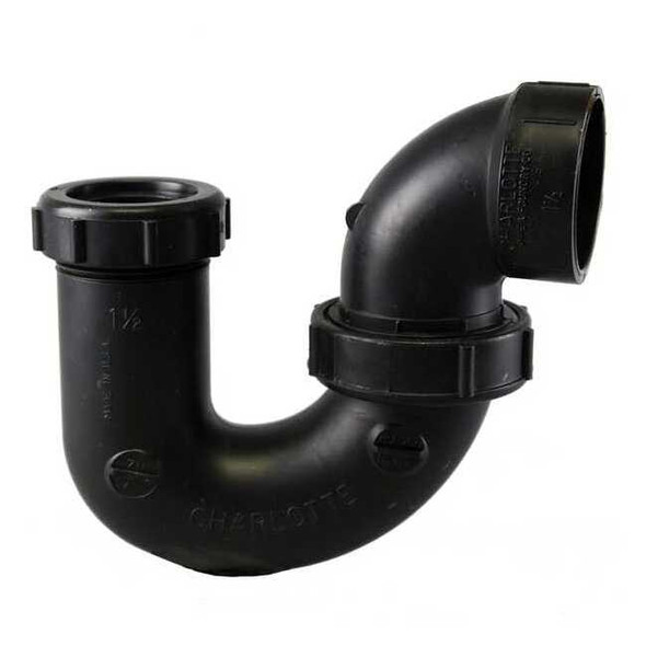 Manufacturer Varies P-Trap W/Union, 1 1/2 x 1 1/4 in, Black 02220