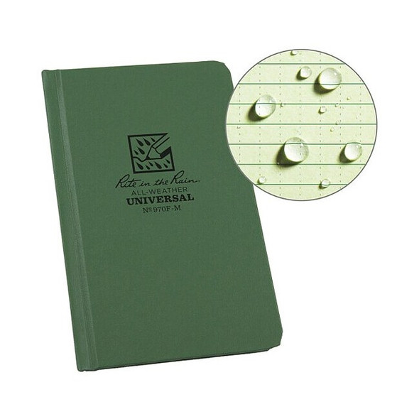 Rite in the Rain Notebook,Fabrikoid,3-3/4" x 6-1/2" Size 970F-M