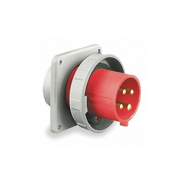 Hubbell Wiring Device-Kellems WT Pin and Sleeve Inlet,Red,3P;4W,30 A HBL430B7W