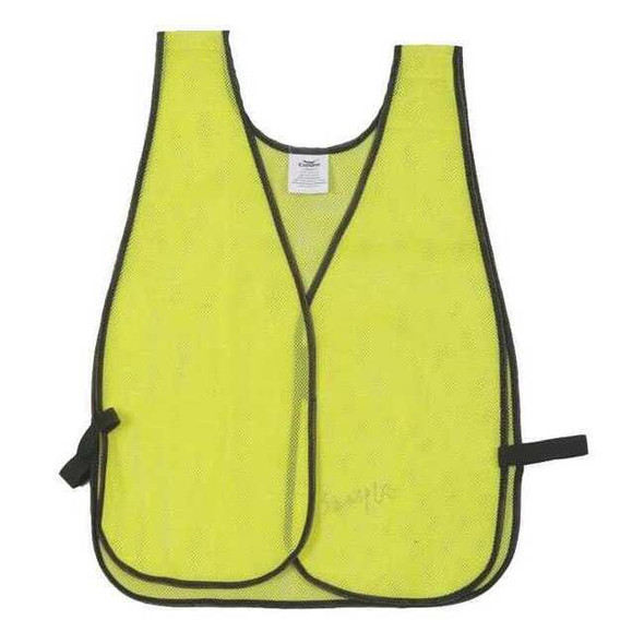 High Visibility Safety Vest, Polyester Mesh, Hook-and-Loop Closure, Lime, XL/2XL