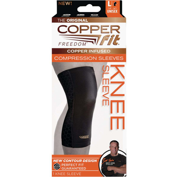 Copper Fit Freedom Large Black Knee Sleeve CF2KNLG