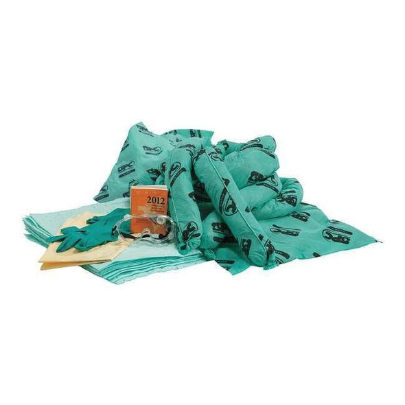Spill Kit Refill, 17 gal Volume Absorbed per Kit, 20 gal Capacity, Refill, Green