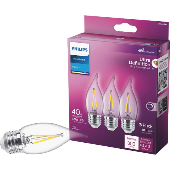 Philips 3pk 40w Ba11 Dl Led Bulb 564948