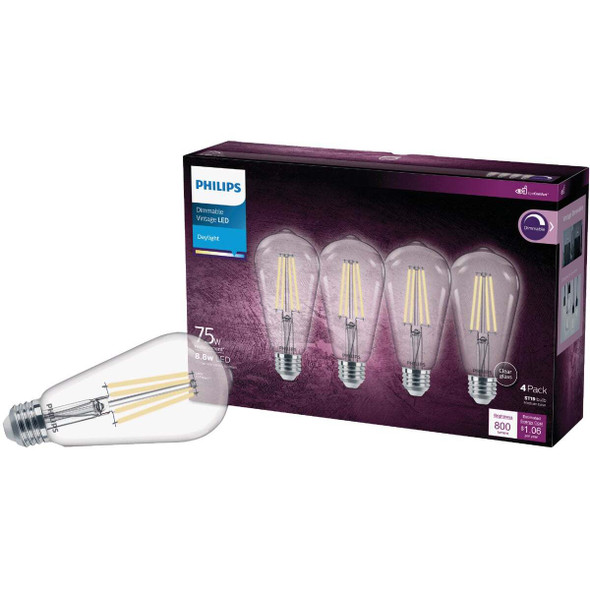 Philips 4pk 75w St19dl Led Bulb 566430
