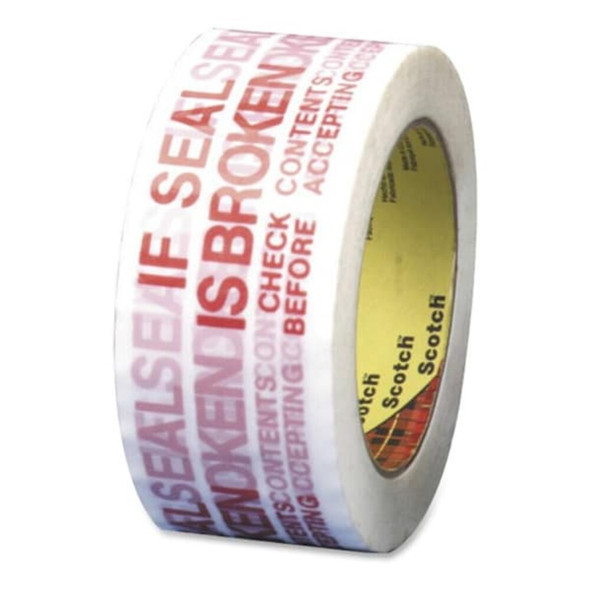 Carton Sealing Tape, 1.9 mil Thick, 2 in W x 100 m L, 3 in Core Dia., White  3771
