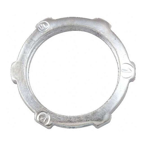 Raco IMC Locknut, 1-1/2 in, Threaded, Steel, Zinc Plated, Gray 1006