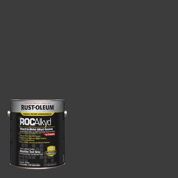 Interior-Exterior Paint, High Gloss, Oil Base, Machine Tool Gray, 1 gal  245409