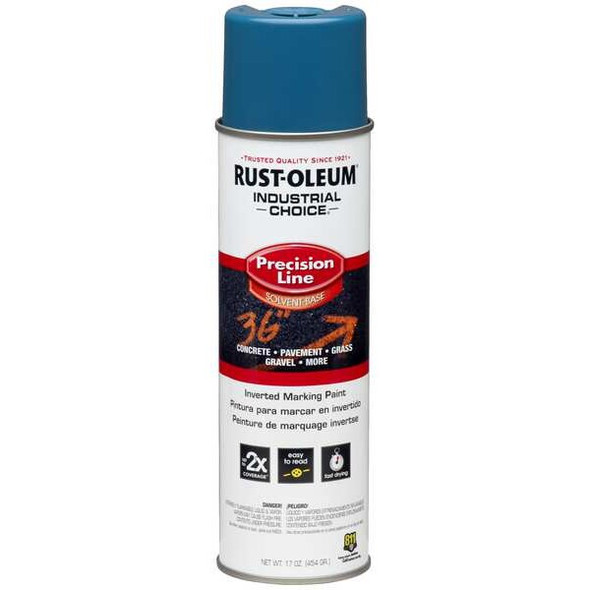 Rust-Oleum Precision Line Marking Paint, Inverted, Caution Blue, 20 oz 203022V