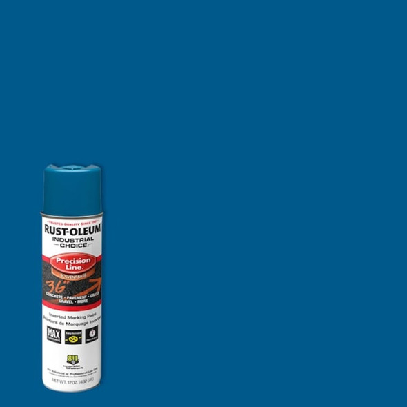 Rust-Oleum Precision Line Marking Paint, Inverted, Caution Blue, 17 oz 203022V