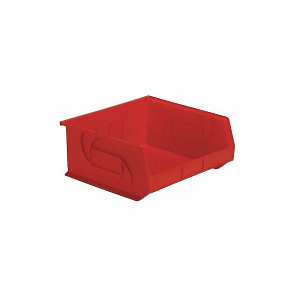 Hang & Stack Storage Bin, Plastic, Red, 7 in H, 16 1/2 in W, 14 3/4 in L