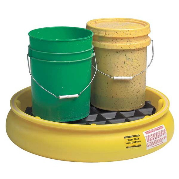 Spill Containment Tray, 5 gal Spill Capacity, 600 lb Load Capacity, Polyethylene