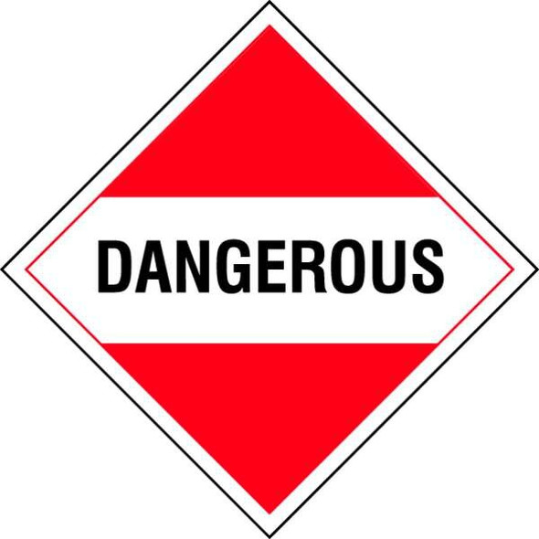 DOT Container Placard, Dangerous, Rigid Styrene, 10-4/5" W x 10-4/5" H