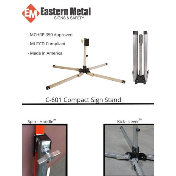 Sign Stand,Aluminum,15 in Maximum Mast H  669-C-601-S-KLSH