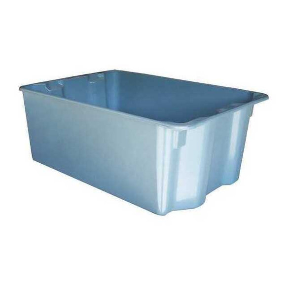 Stack & Nest Storage Container, 15 gal, 25-1/4 in L x 18 in W x 10 in H, Gray