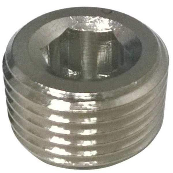 Chrome Plated Brass Countersink Plug, BSPT, 3/8" Pipe Size