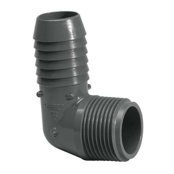 PVC Male Elbow, 90 Degrees, Insert x MNPT, 1-1/4 in Pipe Size