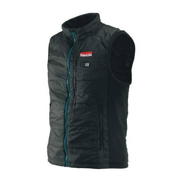 Makita Men's Vest, Polyester, zipper, Black, XL DCV200ZXL