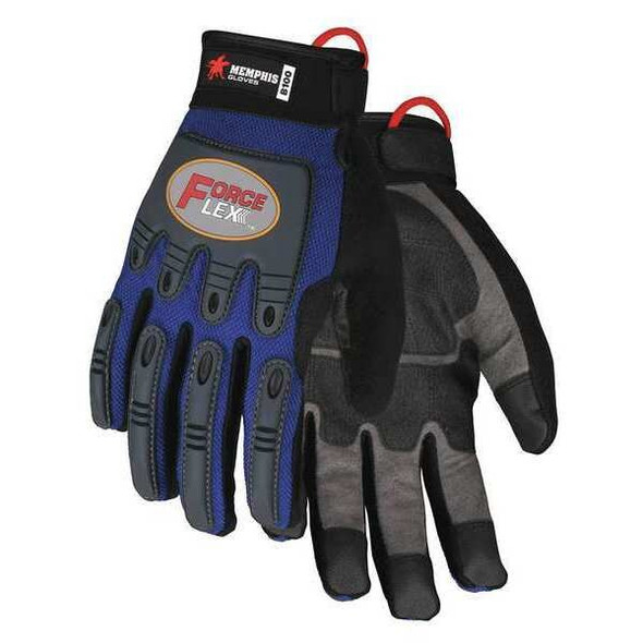 Mcr Safety Coated Gloves, XL, Blue/Blk/Gray, PR B100XL