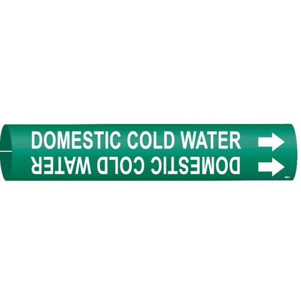 Brady Pipe Marker,Domestic Cold Water,Green 4048-C