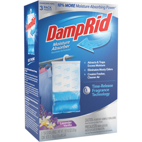 DampRid 15.4 Oz. Lavender Vanilla Moisture Absorber Hanging Bag (3-Count)