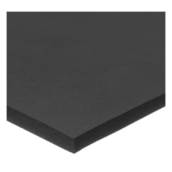 Foam Sheet, Water-Resistant Closed Cell, 12 in W, 12 in L, 1/2 in Thick, Black