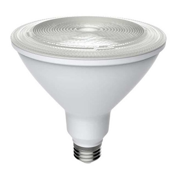 18 W, Compact LED Bulb, White, PAR38, 3000K Temp. Clear Finish, Dimmable
