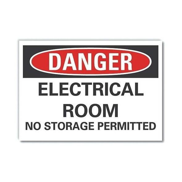 Lyle Decal Danger Electrical Room,5"x3-1/2" LCU4-0550-ND_5X3.5