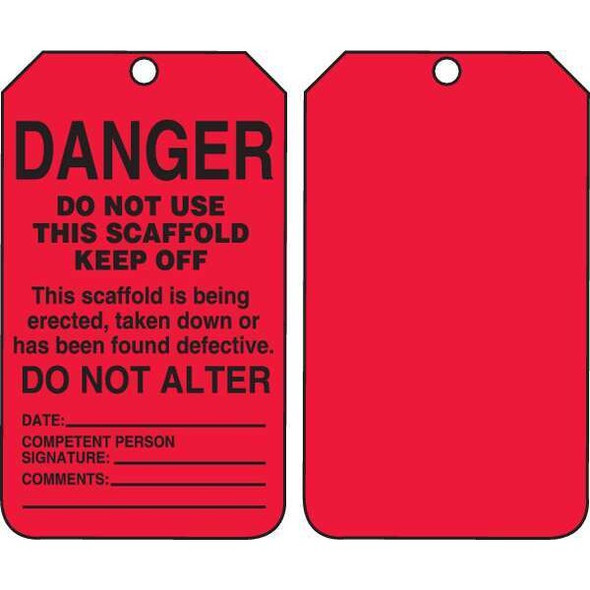 Tag, Scaffold, Cardstock, 5 3/4 in H x 3 1/4 in W, Rectangle, 25 PK