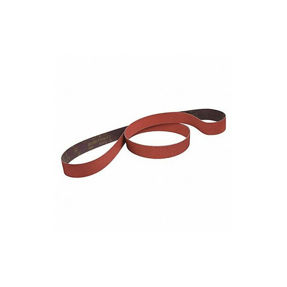 Sanding Belt, 1 in W, 30 in L, Coated, Ceramic, 80 Grit, Medium, 947A, Maroon